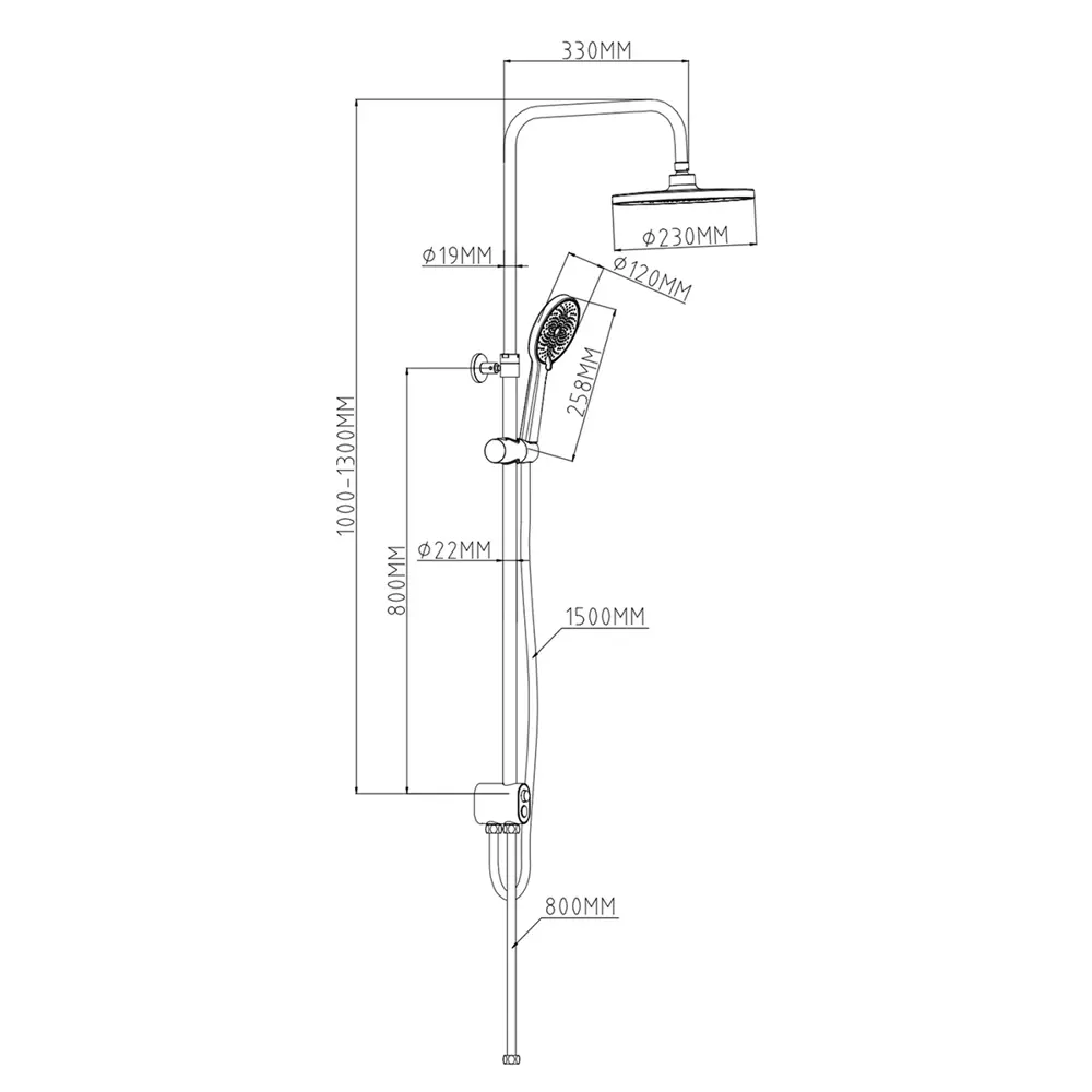 Фото 4 Душевая система Esko St1350n 1 режимная цвет хром Фото 4 Душевая система Esko St1350n 1 режимная цвет хром