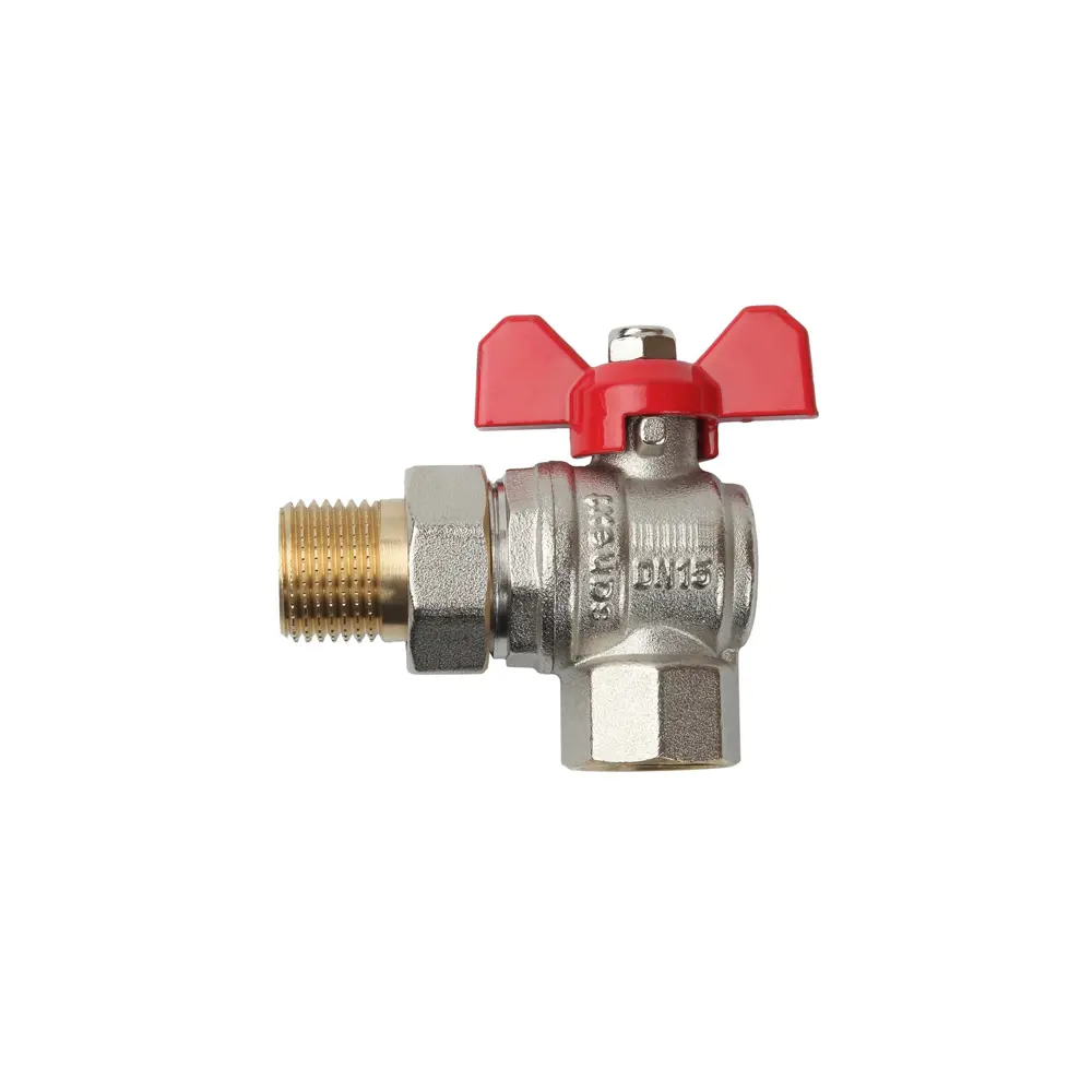 Фото 2 Кран шаровой угловой Sanext 8777 DN15 PN40 1/2" ВР-НР латунь ручка бабочка Фото 2 Кран шаровой угловой Sanext 8777 DN15 PN40 1/2" ВР-НР латунь ручка бабочка