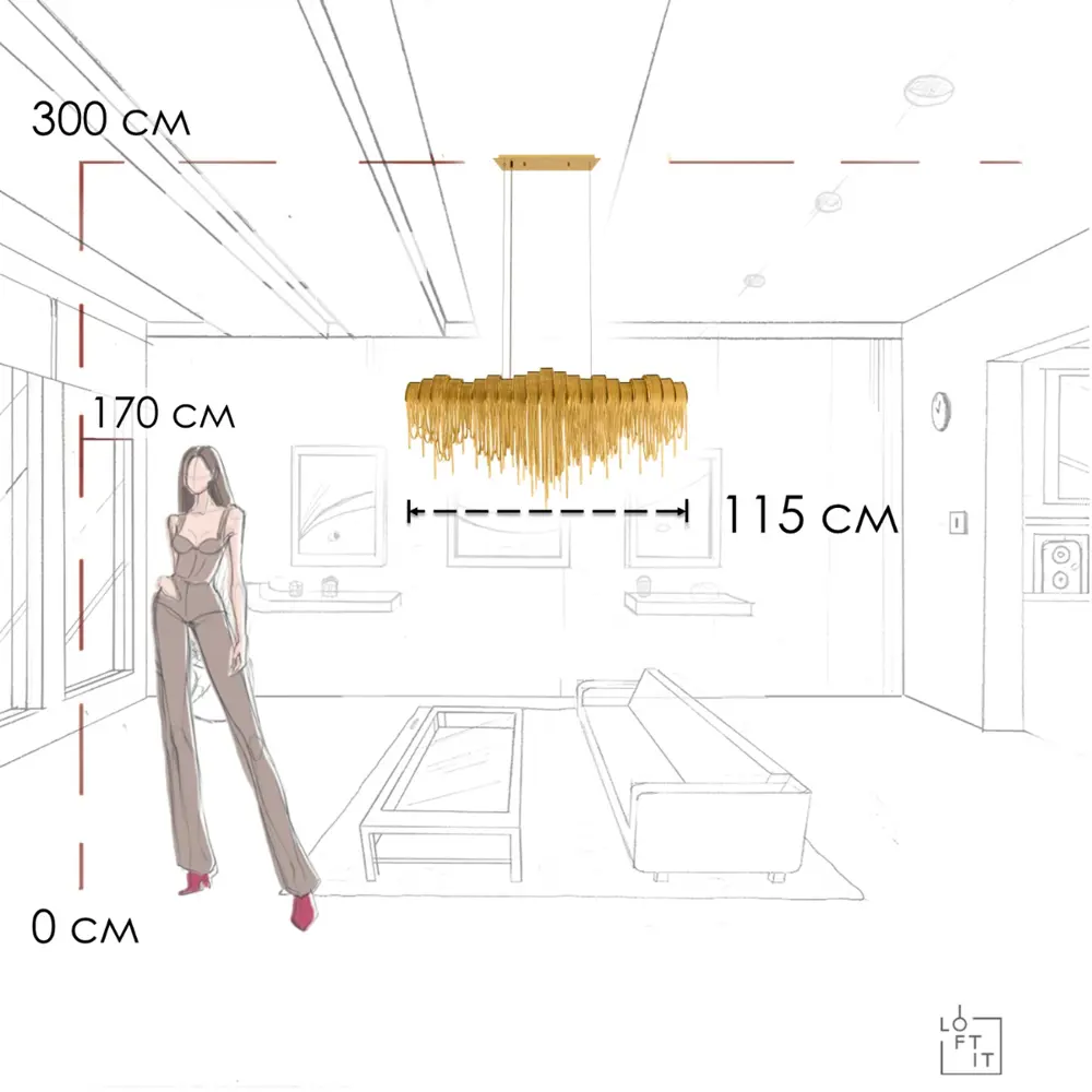 Фото 14 Люстра подвесная Loft it Volver 10404-1150l gd 7 ламп 13 м² цвет золото Фото 14 Люстра подвесная Loft it Volver 10404-1150l gd 7 ламп 13 м² цвет золото