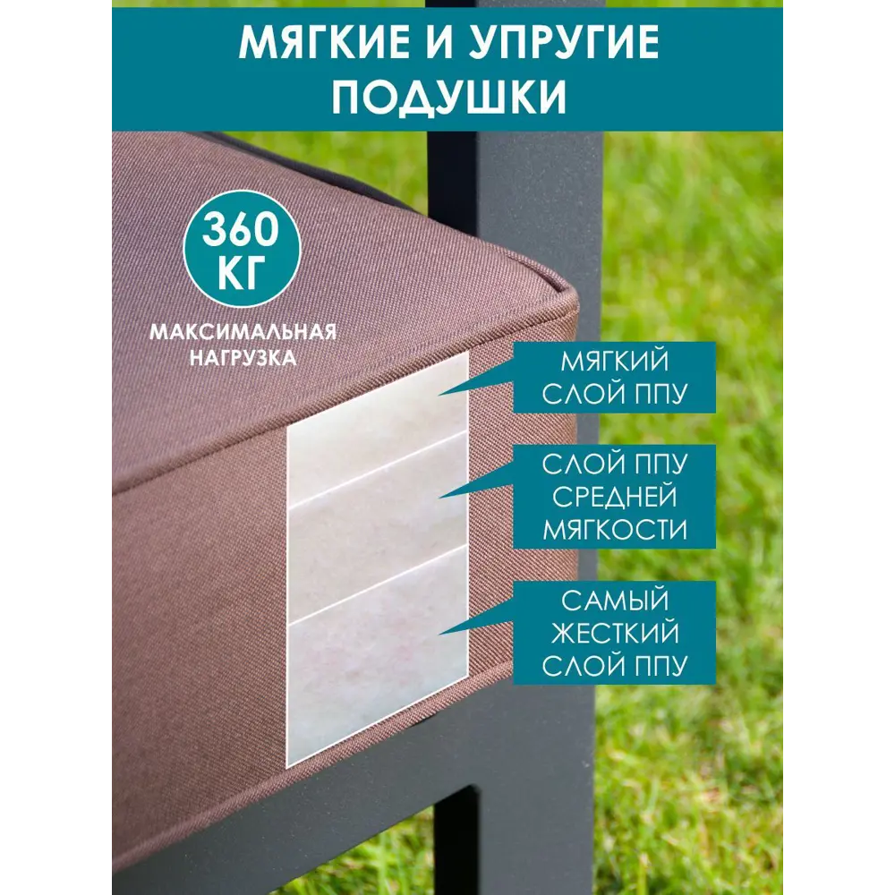 Фото 5 Диван садовый Callisto giardino G401.8Е04 Лагуна 80 см x 80 см x 60 см алюминий коричневый Фото 5 Диван садовый Callisto giardino G401.8Е04 Лагуна 80 см x 80 см x 60 см алюминий коричневый