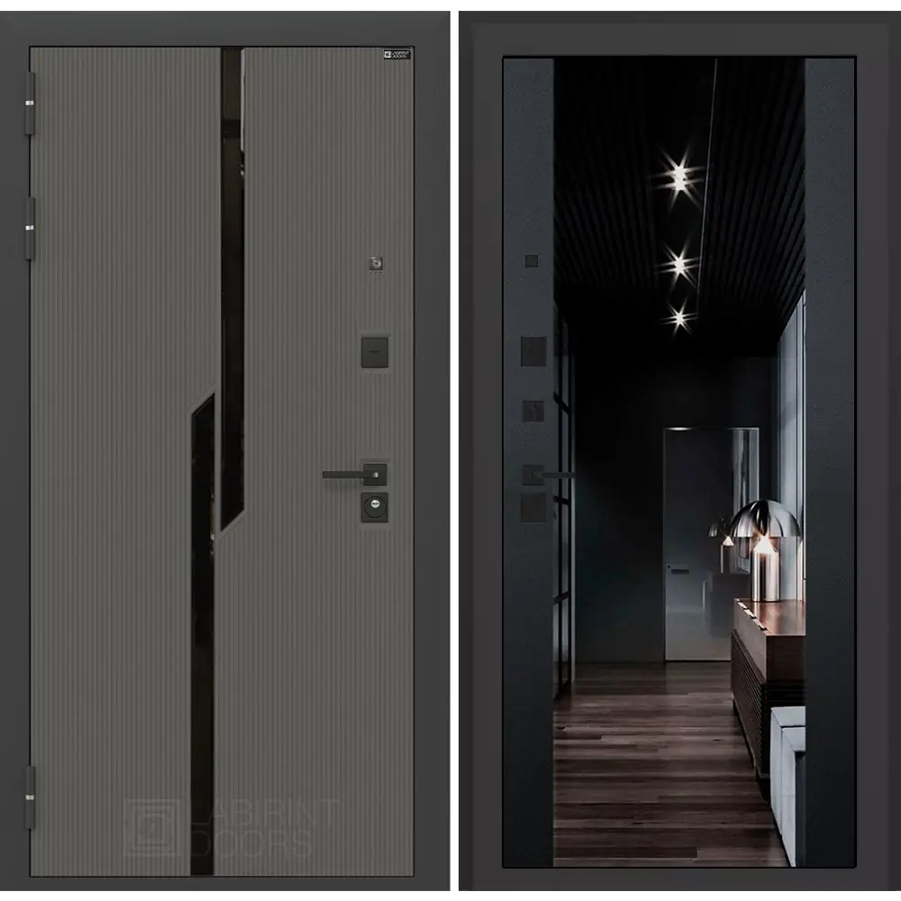 Фото Входная дверь Лабиринт Карбон левый 205x88см цвет лофт графит/черный кварц с зеркалом ФЛЗ-1 Фото Входная дверь Лабиринт Карбон левый 205x88см цвет лофт графит/черный кварц с зеркалом ФЛЗ-1