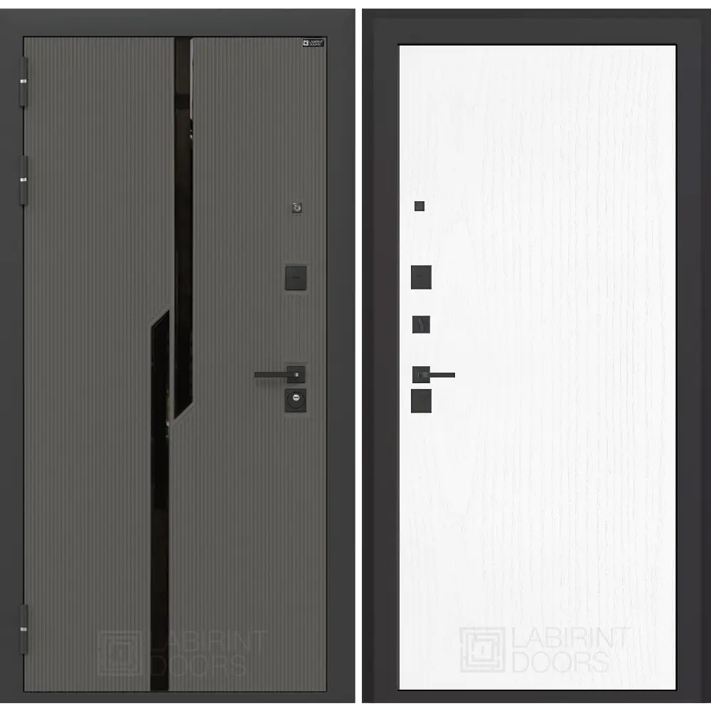 Фото Входная дверь Лабиринт Карбон П05 левый 205x96см цвет лофт графит/белое дерево Фото Входная дверь Лабиринт Карбон П05 левый 205x96см цвет лофт графит/белое дерево