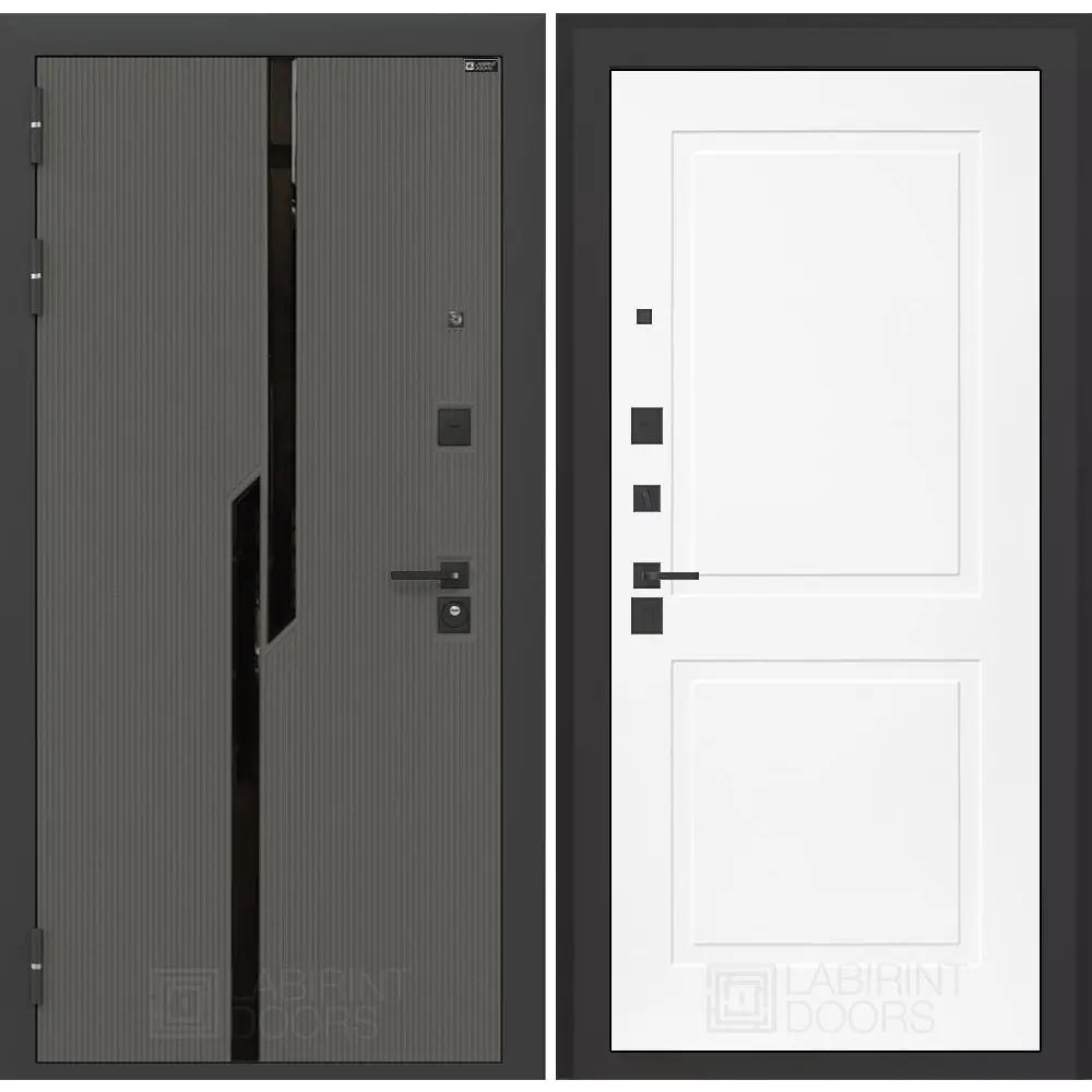 Фото Входная дверь Лабиринт Карбон П11 левый 205x96см цвет лофт графит/белый софт Фото Входная дверь Лабиринт Карбон П11 левый 205x96см цвет лофт графит/белый софт