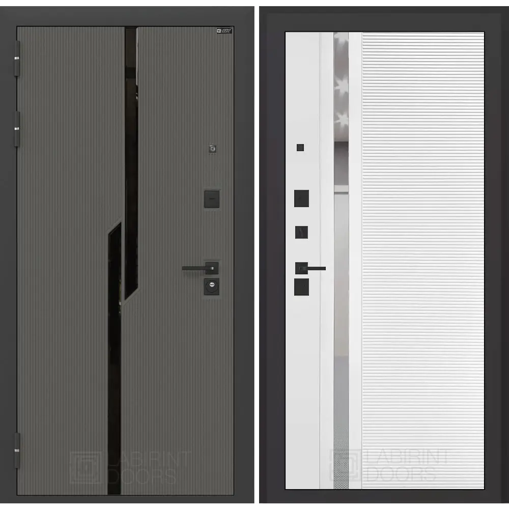 Фото Входная дверь Лабиринт Карбон П31 левый 205x88см цвет лофт графит/белый софт