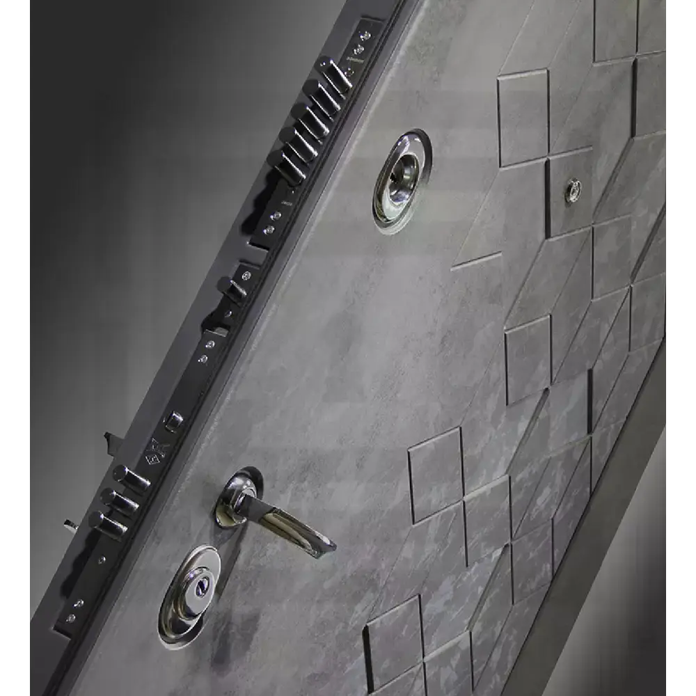 Фото 3 Входная дверь Лабиринт Бетон П03 правый 205x88см бетон темный/сандал белый