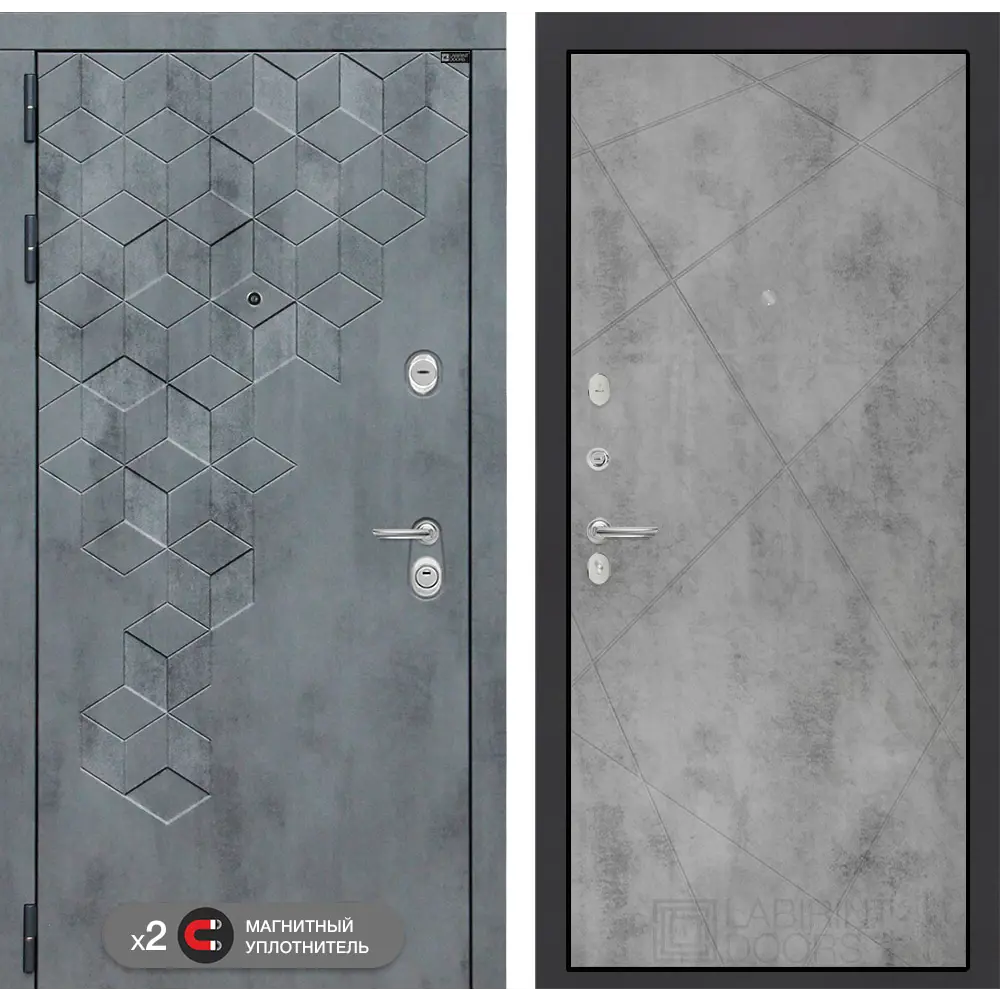 Фото Входная дверь Лабиринт Бетон П24 левый 205x96см бетон темный/бетон светлый Фото Входная дверь Лабиринт Бетон П24 левый 205x96см бетон темный/бетон светлый