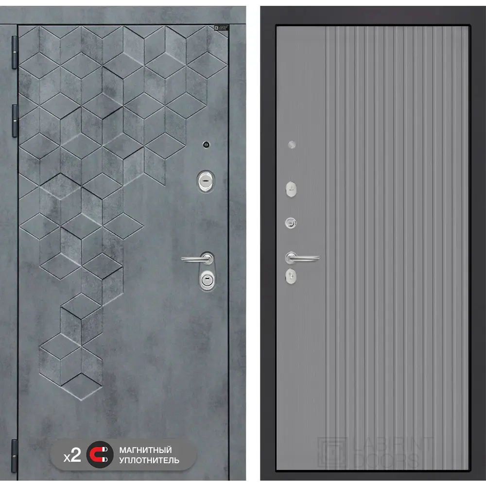 Фото Входная дверь Лабиринт Бетон П29 левый 205x88см цвет бетон темный/серый софт рельеф Фото Входная дверь Лабиринт Бетон П29 левый 205x88см цвет бетон темный/серый софт рельеф