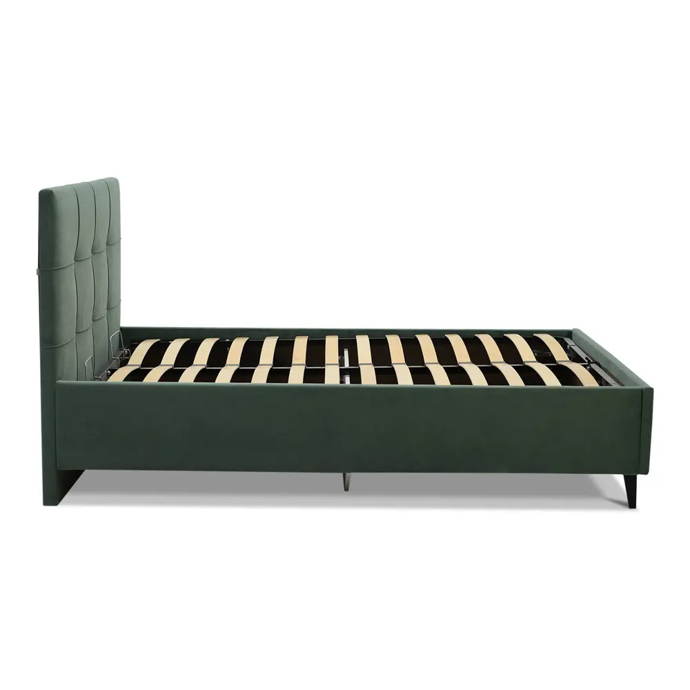 Фото 9 Кровать Ладья Айлен 190x112x213 см велюр подъемный механизм цвет зеленый Фото 9 Кровать Ладья Айлен 190x112x213 см велюр подъемный механизм цвет зеленый