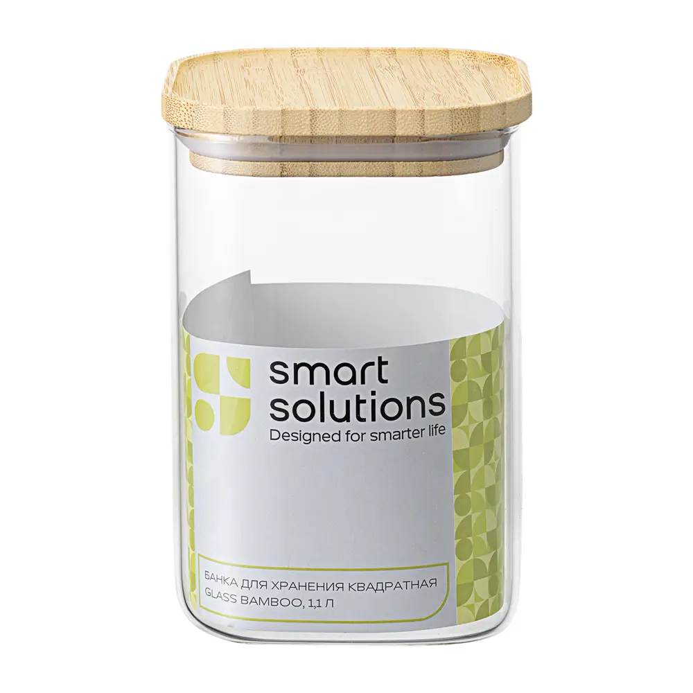 Фото 3 Банка для сыпучих продуктов Smart solutions SS0000160 1.1 л стекло цвет прозрачный Фото 3 Банка для сыпучих продуктов Smart solutions SS0000160 1.1 л стекло цвет прозрачный