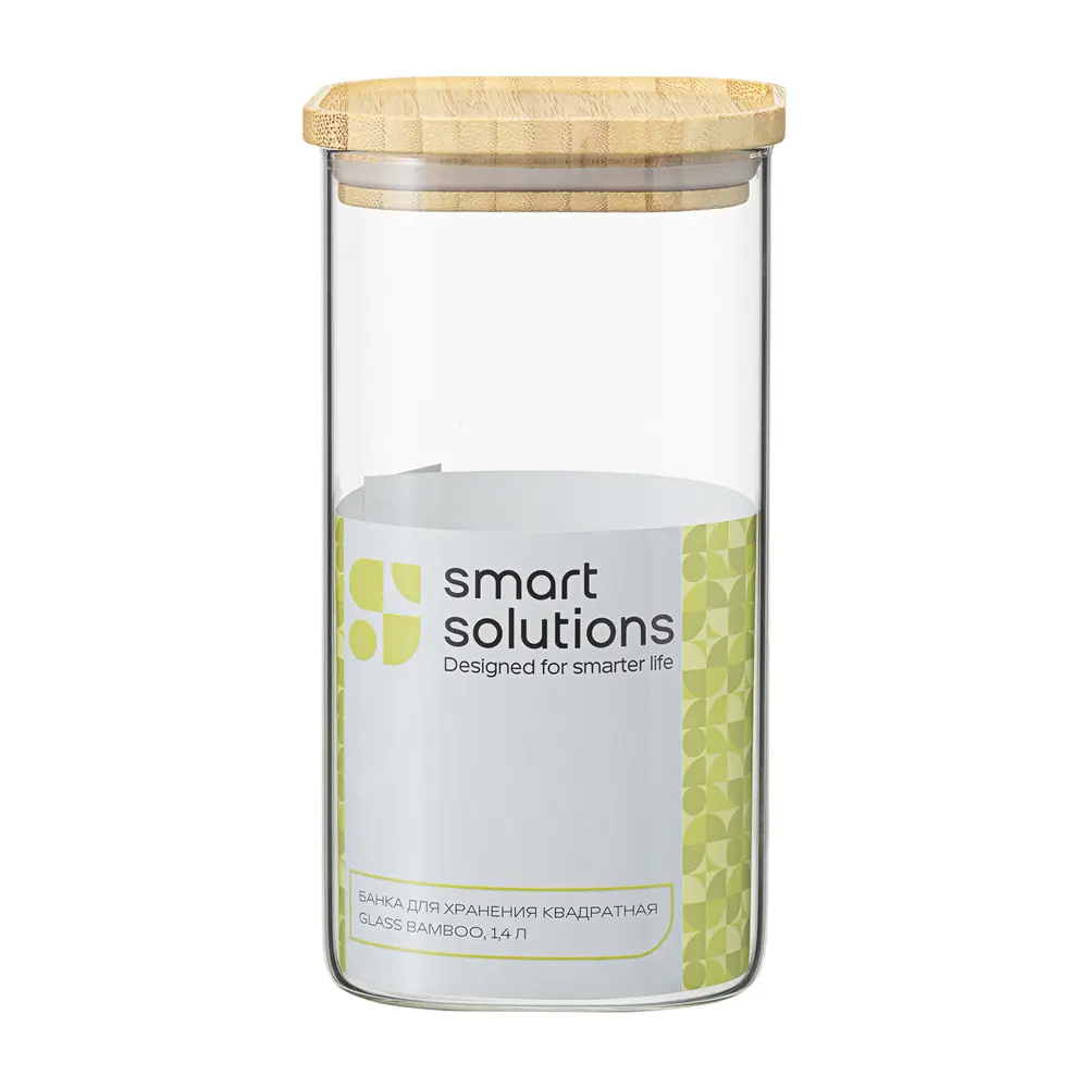 Фото 5 Банка для сыпучих продуктов Smart solutions SS0000161 1.4 л стекло цвет прозрачный Фото 5 Банка для сыпучих продуктов Smart solutions SS0000161 1.4 л стекло цвет прозрачный