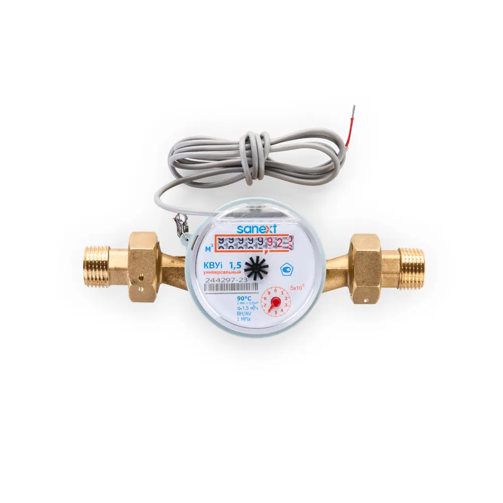 Фото 5 Счетчик для воды универсальный Sanext 981575-2 Ду15 110 мм PN10 со сгонами Фото 5 Счетчик для воды универсальный Sanext 981575-2 Ду15 110 мм PN10 со сгонами