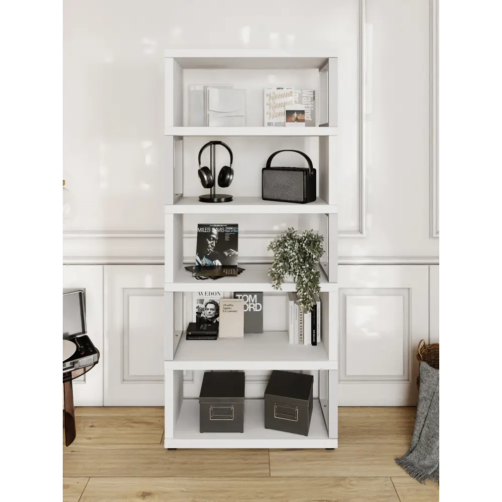 Фото 2 Стеллаж Solarius Loft Гранд 6 полок 40x186x30 см сталь и дерево цвет белый/белый Фото 2 Стеллаж Solarius Loft Гранд 6 полок 40x186x30 см сталь и дерево цвет белый/белый