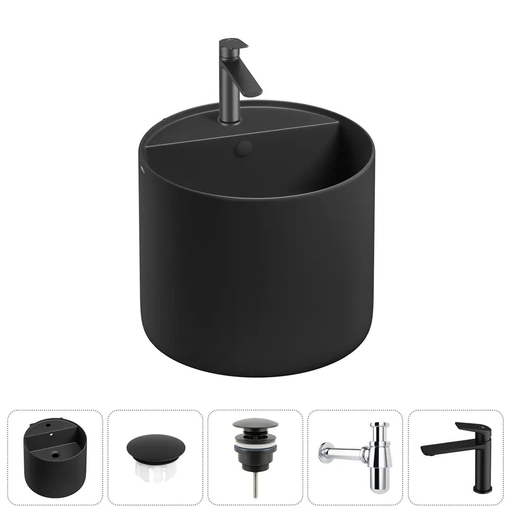 Фото Раковина Wellsee m1 limited edition 20217277R 45см цвет раковина 5 в 1: заглушка на отверстие перелива, д/к, сифон, смеситель Фото Раковина Wellsee m1 limited edition 20217277R 45см цвет раковина 5 в 1: заглушка на отверстие перелива, д/к, сифон, смеситель