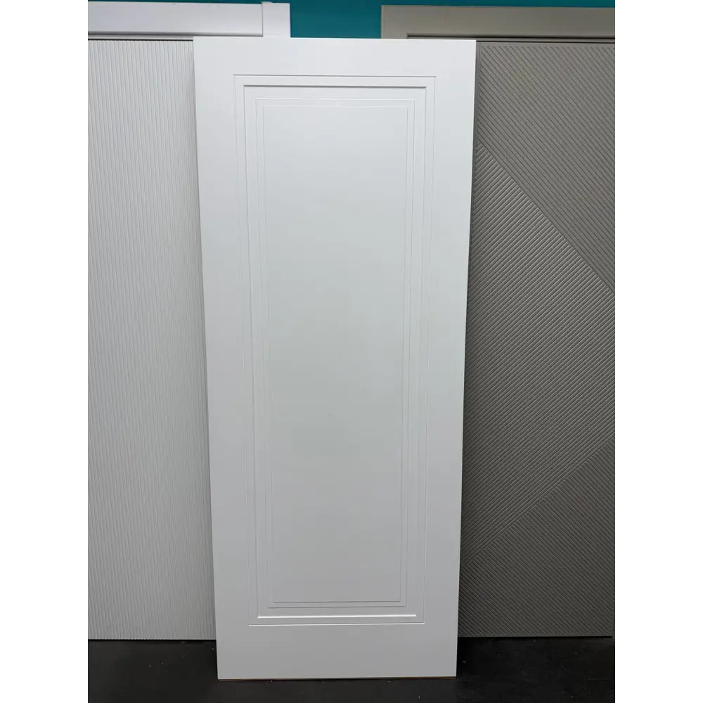 Фото 3 Комплект межкомнатной двери Wanmark Нео-1 глухая 200x60см эмаль цвет белый с коробом и наличниками Фото 3 Комплект межкомнатной двери Wanmark Нео-1 глухая 200x60см эмаль цвет белый с коробом и наличниками