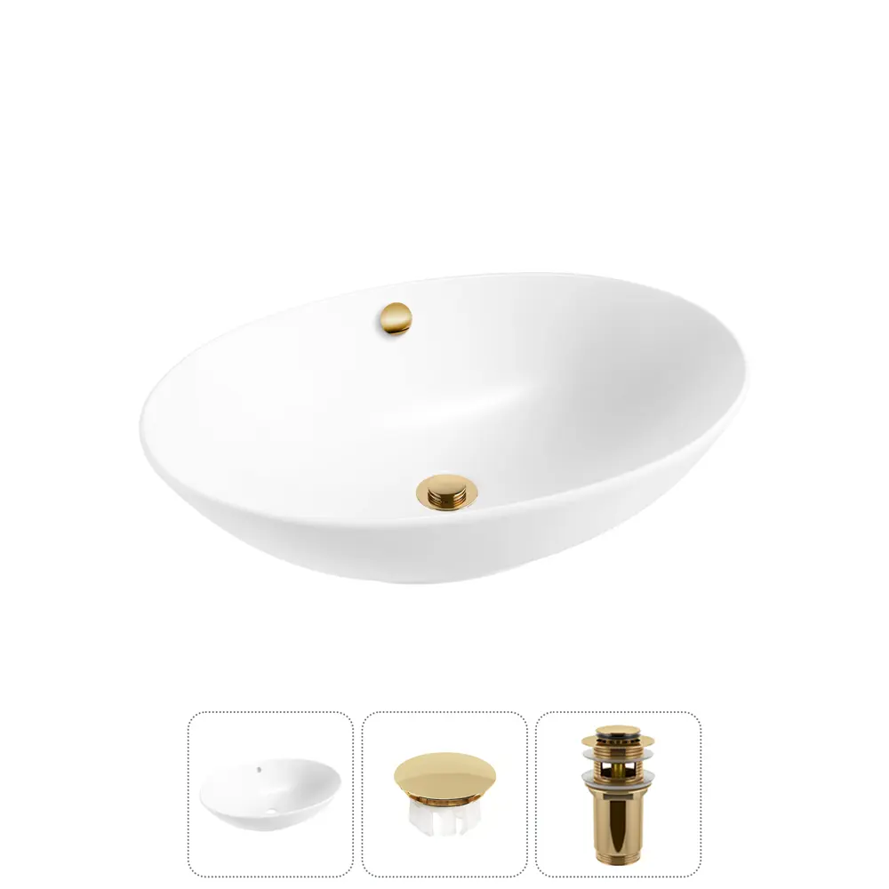 Фото Раковина Wellsee bliss 20216988R 63см цвет раковина 3 в 1: заглушка на перелив, д/к