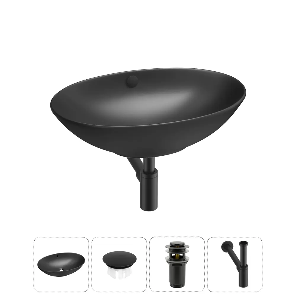 Фото Раковина Wellsee bliss 20217049R 63см цвет раковина 4 в 1: заглушка на перелив, д/к, сифон