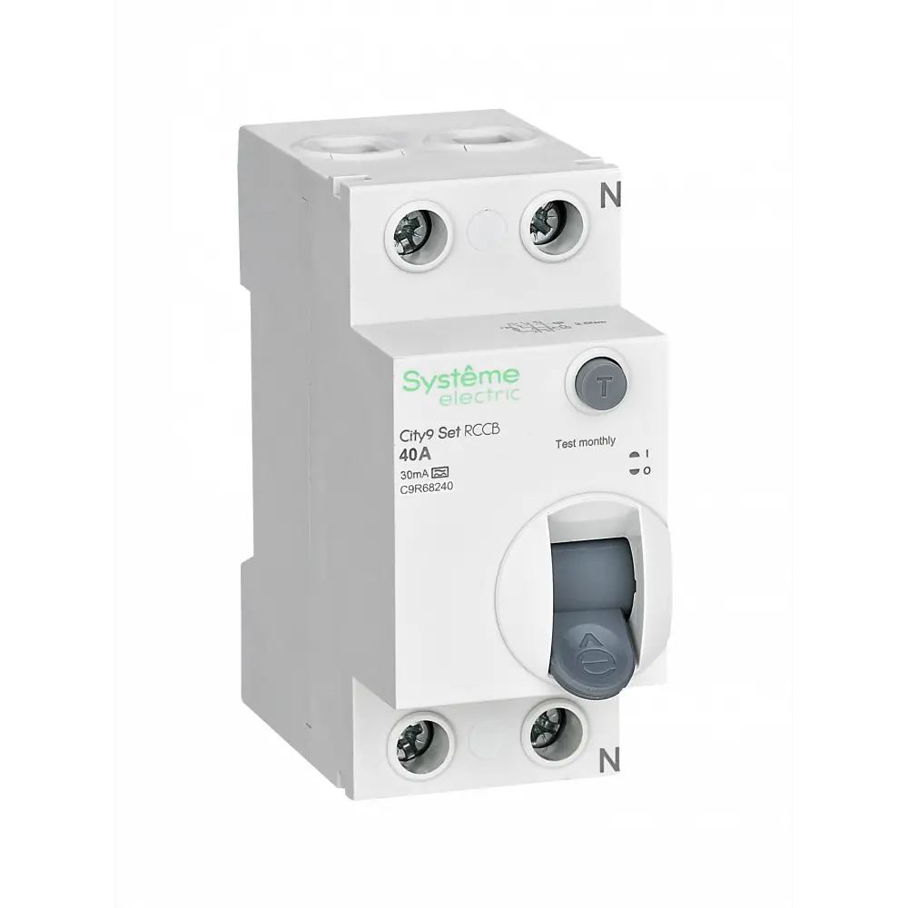 Фото 2 УЗО Systeme Electric City9 Set 2P 40 А 30мА 6кА A C9R68240 Фото 2 УЗО Systeme Electric City9 Set 2P 40 А 30мА 6кА A C9R68240