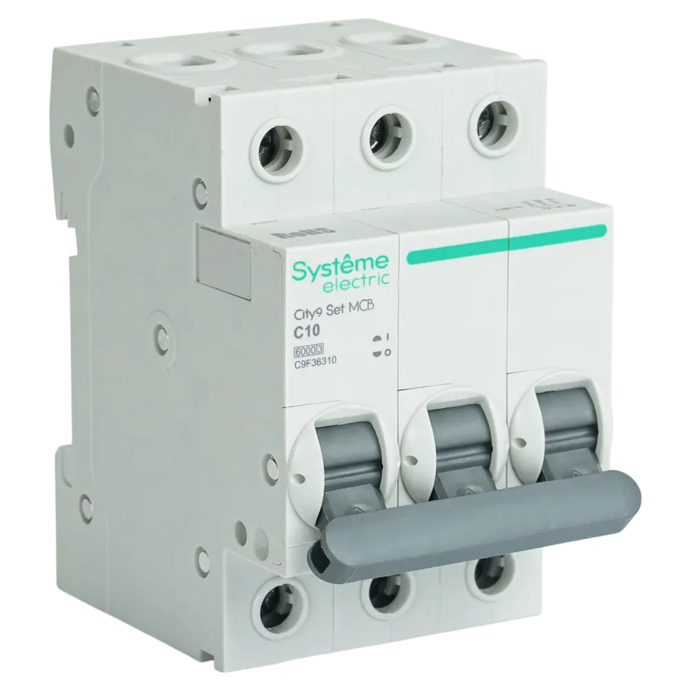 Фото 2 Автоматический выключатель Systeme Electric City9 Set C9F36310 3P С10 А 6 кА Фото 2 Автоматический выключатель Systeme Electric City9 Set C9F36310 3P С10 А 6 кА