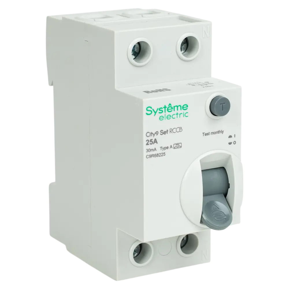 Фото 3 УЗО Systeme Electric City9 Set 2P 25 А 30мА 6кА A C9R68225 Фото 3 УЗО Systeme Electric City9 Set 2P 25 А 30мА 6кА A C9R68225