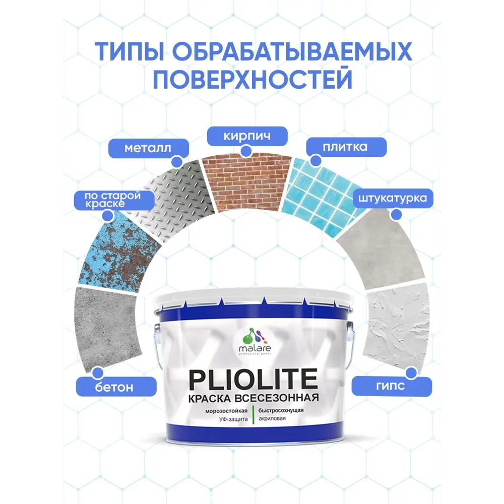 Фото 4 Краска-эмаль фасадная всесезонная Malare Pliolite по дереву бетону ОСБ плит быстросохнущая цвет RAL 7035 светло-серый матовая 20 кг Фото 4 Краска-эмаль фасадная всесезонная Malare Pliolite по дереву бетону ОСБ плит быстросохнущая цвет RAL 7035 светло-серый матовая 20 кг