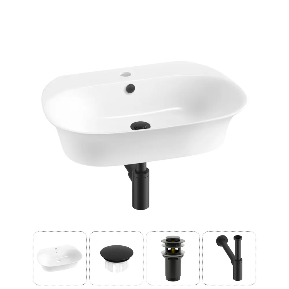 Фото Раковина для ванной подвесная накладная Wellsee Excellence Pro 20217061R с заглушкой, донным клапаном и сифоном прямоугольник 65x46 см цвет белый Фото Раковина для ванной подвесная накладная Wellsee Excellence Pro 20217061R с заглушкой, донным клапаном и сифоном прямоугольник 65x46 см цвет белый