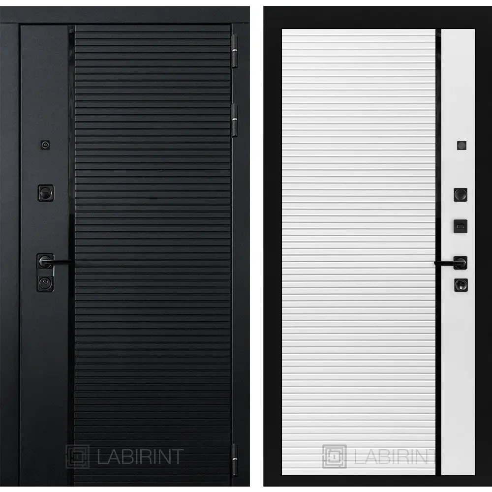 Фото Входная дверь Labirintdoors Пиано П-22 правый 205x96см белый софт/черный кварц Фото Входная дверь Labirintdoors Пиано П-22 правый 205x96см белый софт/черный кварц