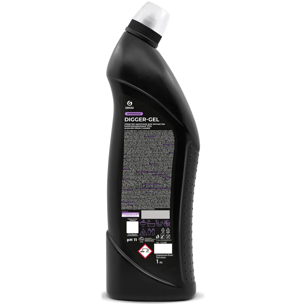 Фото 2 Средство для прочистки труб Grass Digger-Gel Professional 1 л Фото 2 Средство для прочистки труб Grass Digger-Gel Professional 1 л