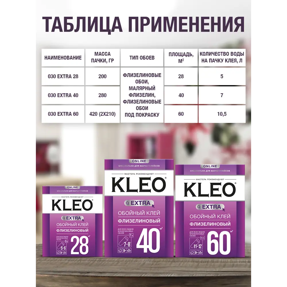 Фото 5 Клей обойный для флизелиновых обоев Kleo Extra 440 гр 60 кв.м Фото 5 Клей обойный для флизелиновых обоев Kleo Extra 440 гр 60 кв.м