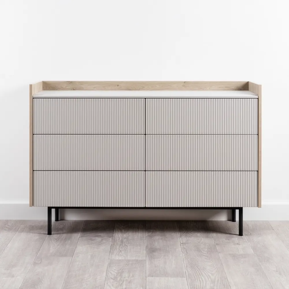 Фото 9 Комод Egregor Наоми 6 ящиков 116.6х36.5х76.8 см ЛДСП цвет дуб белый exclusive/моно керамика Фото 9 Комод Egregor Наоми 6 ящиков 116.6х36.5х76.8 см ЛДСП цвет дуб белый exclusive/моно керамика