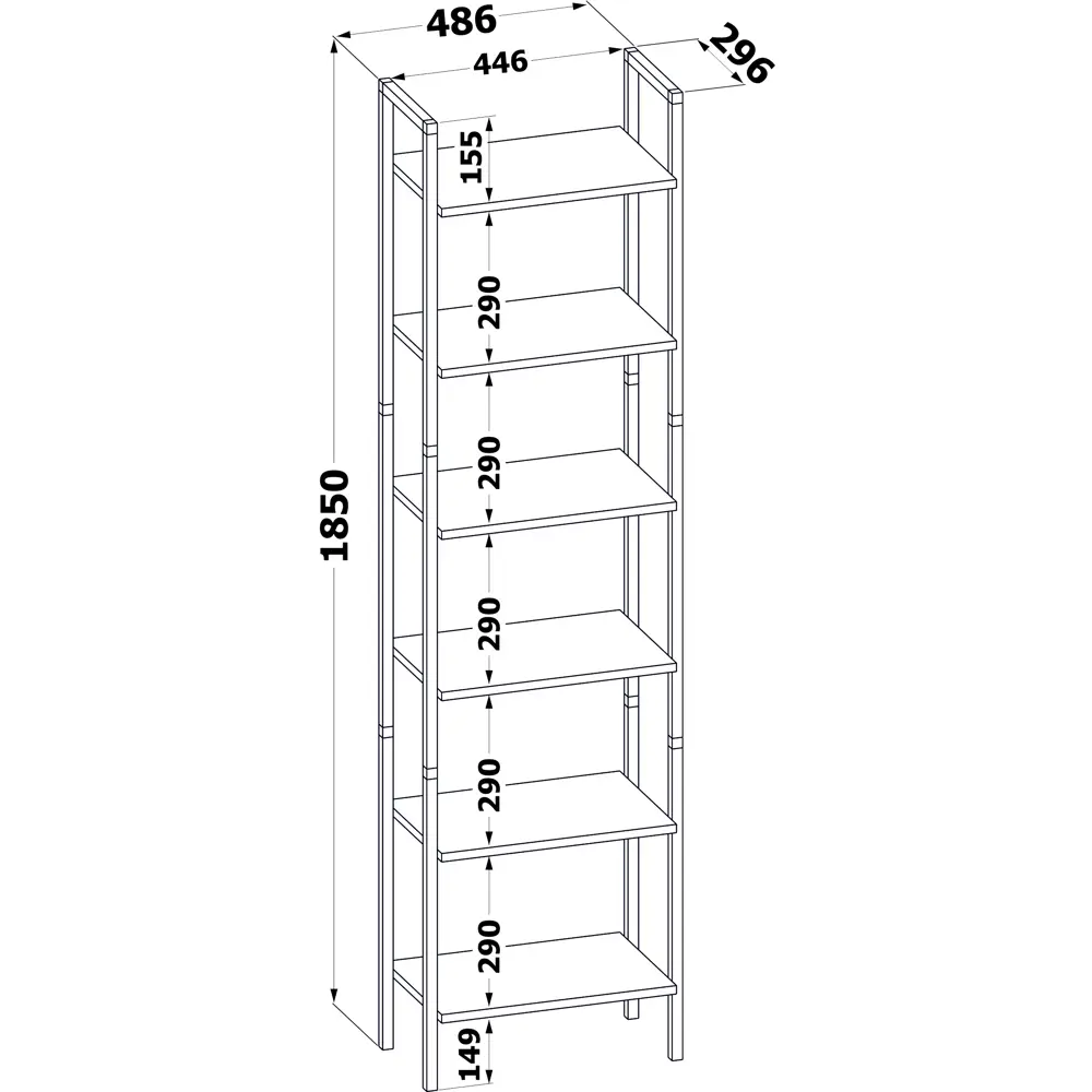 Фото 3 Стеллаж Сокол-т СТ-400 48.6x185x29.6 см 6 полок ЛДСП цвет белый Фото 3 Стеллаж Сокол-т СТ-400 48.6x185x29.6 см 6 полок ЛДСП цвет белый
