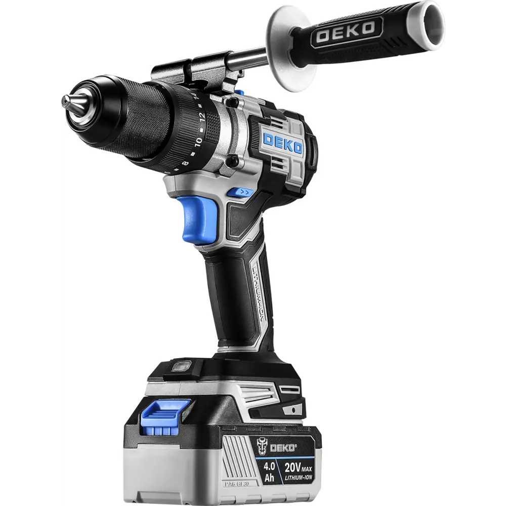 Фото 2 Дрель-шуруповерт аккумуляторная бесщеточная Deko DKCID20 Pro, 085-1068, 20 В Li-Ion 1x4 Ач Фото 2 Дрель-шуруповерт аккумуляторная бесщеточная Deko DKCID20 Pro, 085-1068, 20 В Li-Ion 1x4 Ач