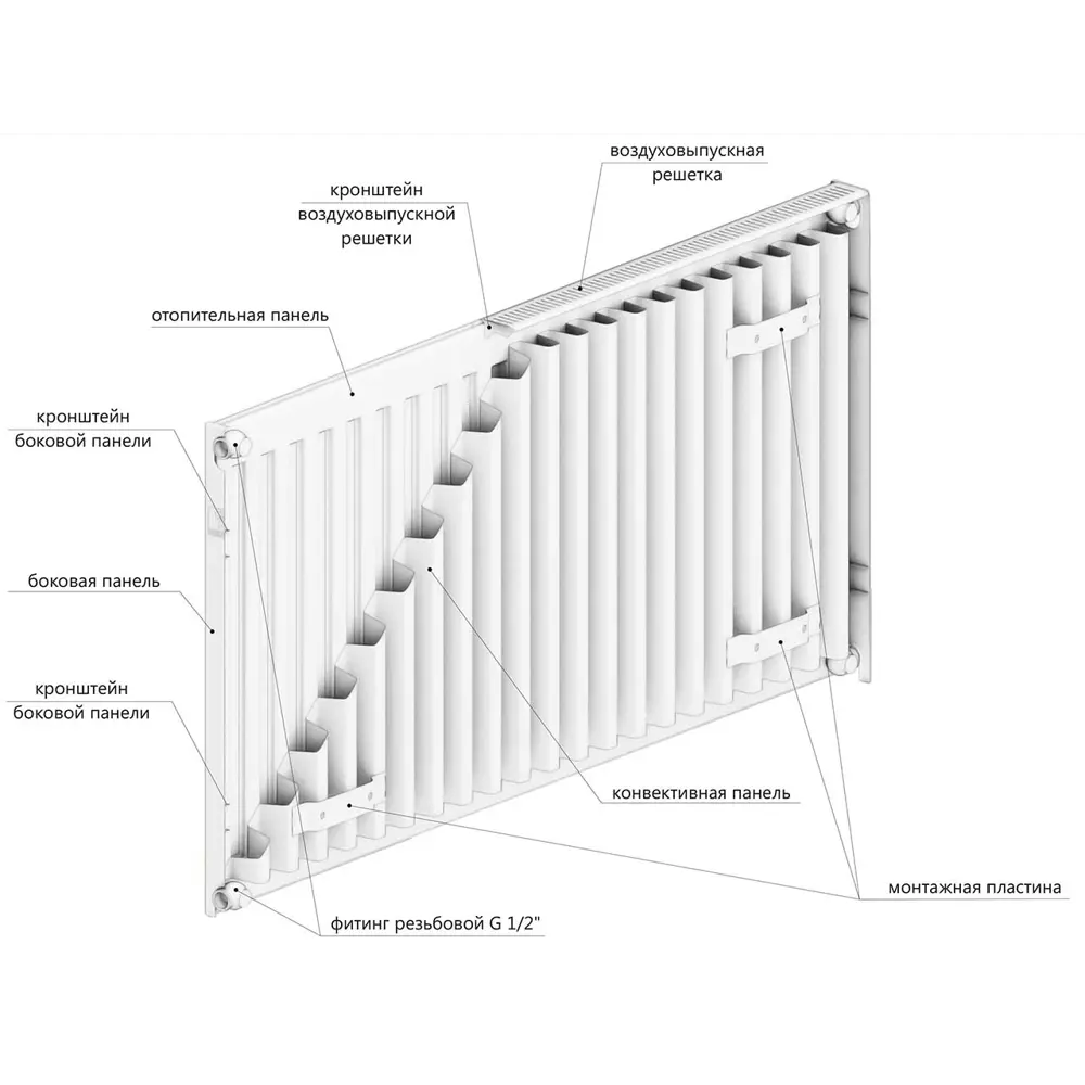 Фото 7 Радиатор Lemax с11x500x1200 боковое подключение сталь белый Фото 7 Радиатор Lemax с11x500x1200 боковое подключение сталь белый