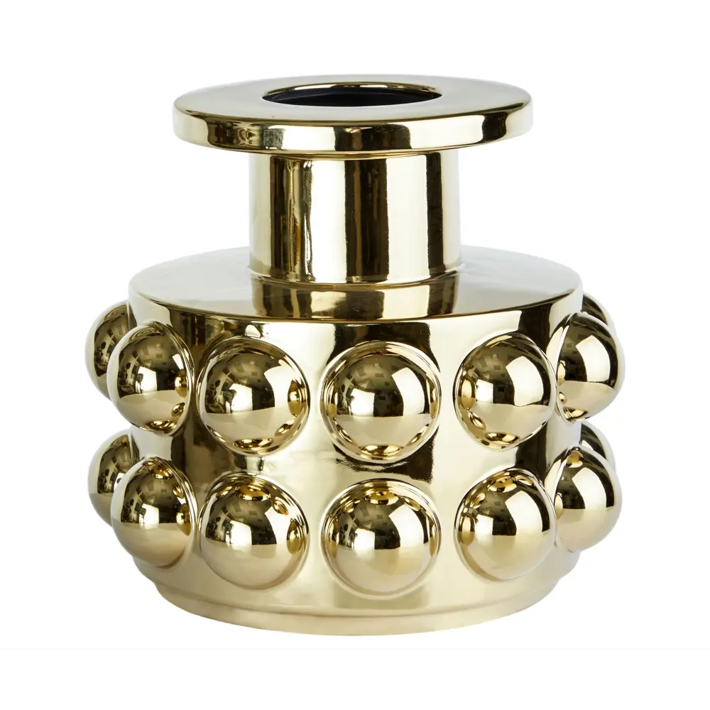 Фото Ваза Гласар 68-042 керамика цвет золотистый 22 см