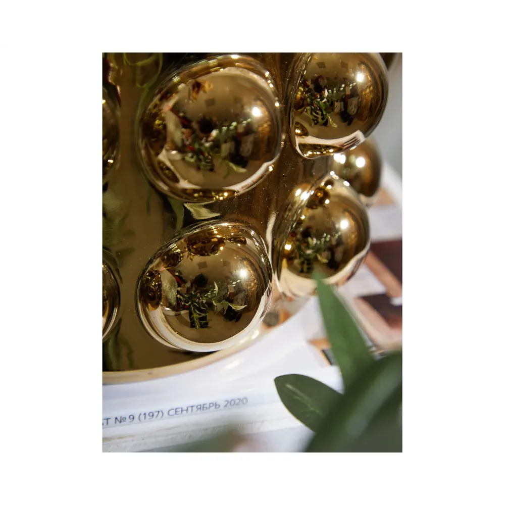 Фото 2 Ваза Гласар 68-042 керамика цвет золотистый 22 см