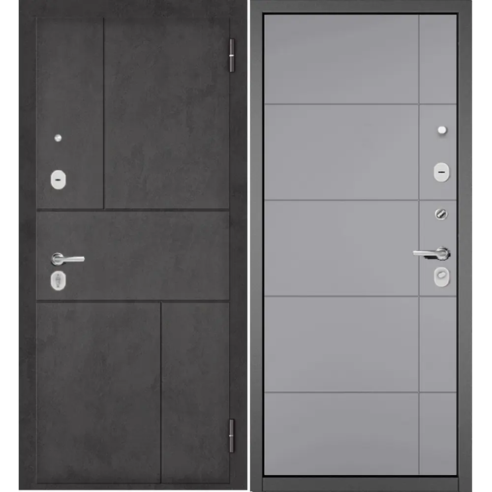 Фото Входная дверь Mastino Trust Eco 182/193 правый 205x96см цвет бетон графит/антрацит букле/гриджио Фото Входная дверь Mastino Trust Eco 182/193 правый 205x96см цвет бетон графит/антрацит букле/гриджио