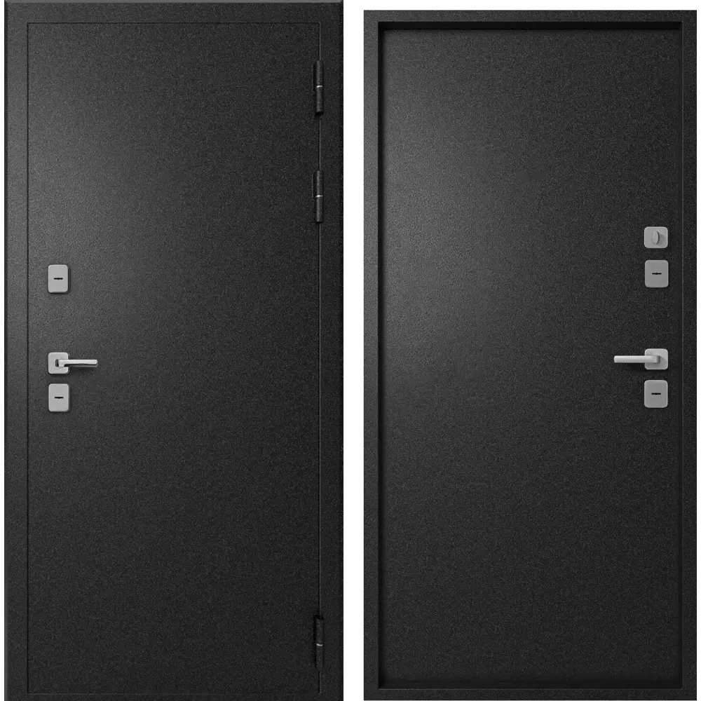 Фото Входная дверь Эталон Термо-3М правый 190x96см цвет чёрный букле/черный букле Фото Входная дверь Эталон Термо-3М правый 190x96см цвет чёрный букле/черный букле
