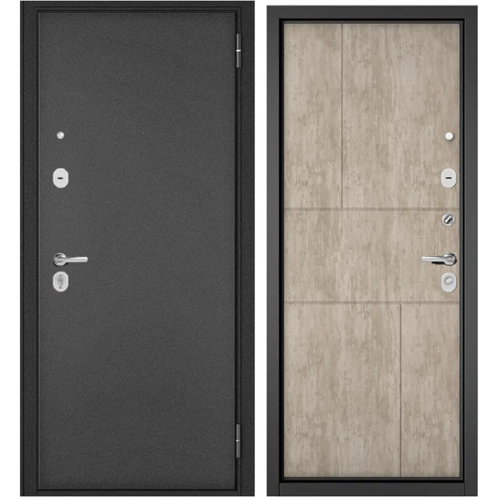 Фото Входная дверь Mastino Trust Eco 182 правый 205x86см цвет антрацит букле/бетон хафит Фото Входная дверь Mastino Trust Eco 182 правый 205x86см цвет антрацит букле/бетон хафит