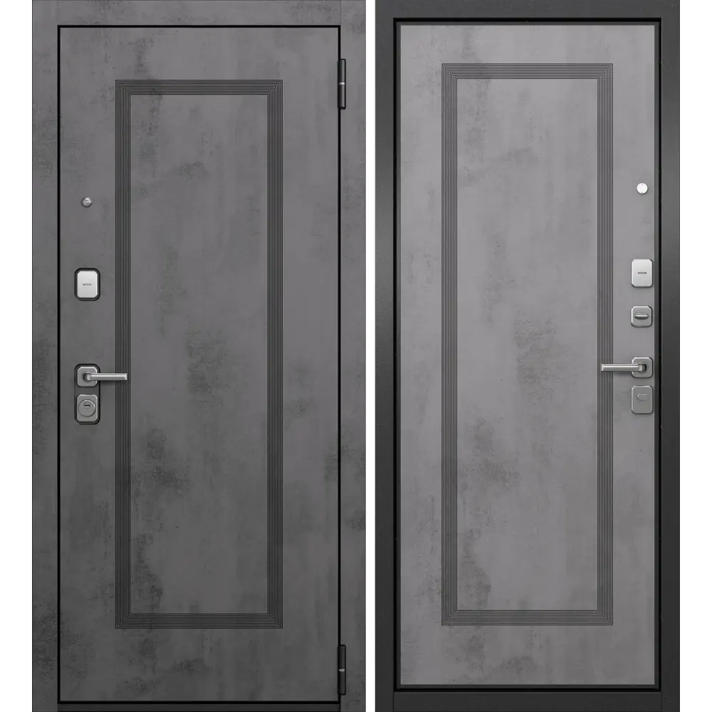 Фото Входная дверь Mastino Trust Eco 189/189 левый 205x86см цвет бетон тёмный/антрацит букле/бетон серый фурнитура матовый хром Фото Входная дверь Mastino Trust Eco 189/189 левый 205x86см цвет бетон тёмный/антрацит букле/бетон серый фурнитура матовый хром
