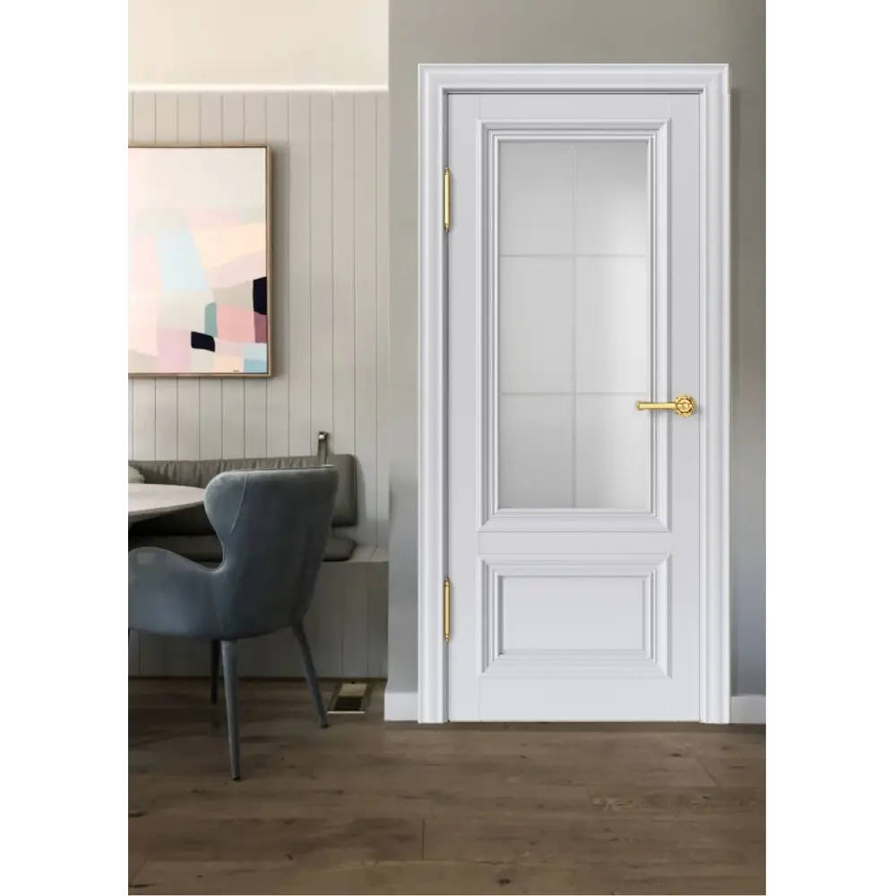 Фото 4 Комплект межкомнатной двери Uberture №1 Катунь 81002 остеклённая 200x90см Полипропилен цвет манхеттен с коробом и наличниками Фото 4 Комплект межкомнатной двери Uberture №1 Катунь 81002 остеклённая 200x90см Полипропилен цвет манхеттен с коробом и наличниками