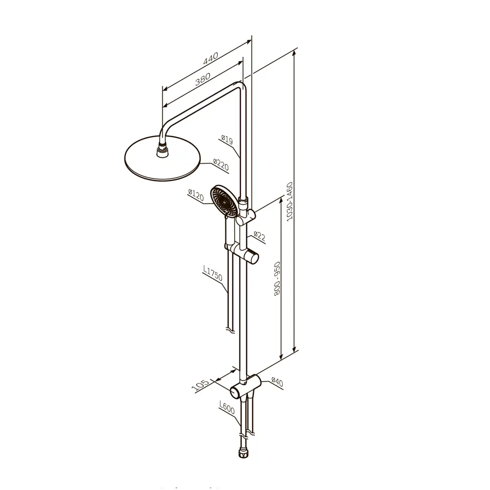 Фото 12 Душевая стойка Am.pm Hit S40HT20CH 3 режимная с тропическим душем хром глянцевый Фото 12 Душевая стойка Am.pm Hit S40HT20CH 3 режимная с тропическим душем хром глянцевый
