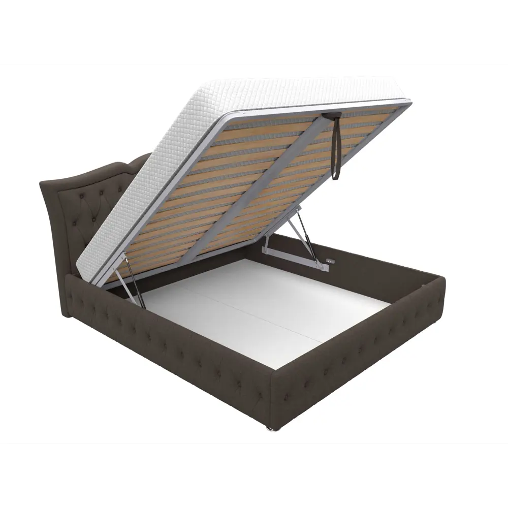 Фото 6 Кровать Лига диванов Герда 200x180 см подъемный механизм цвет амур 05 коричневый Фото 6 Кровать Лига диванов Герда 200x180 см подъемный механизм цвет амур 05 коричневый