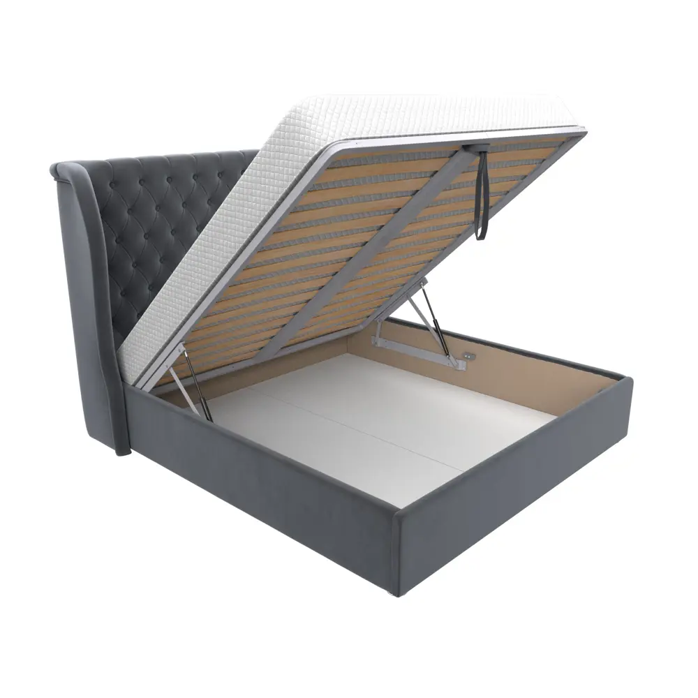 Фото 6 Кровать Лига диванов Далия 200x180 см подъемный механизм цвет seven 17 серый Фото 6 Кровать Лига диванов Далия 200x180 см подъемный механизм цвет seven 17 серый