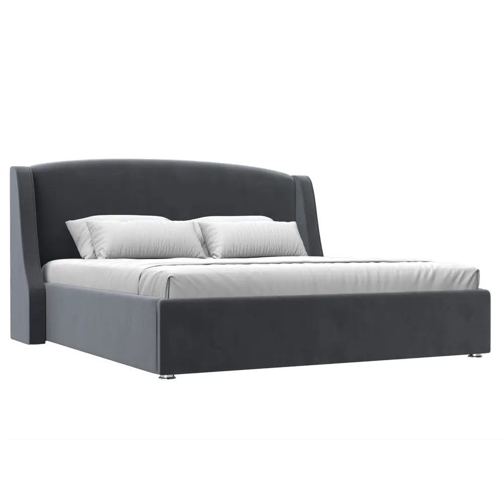 Фото Кровать Лига диванов Лотос 200x180 см подъемный механизм цвет seven 17 серый Фото Кровать Лига диванов Лотос 200x180 см подъемный механизм цвет seven 17 серый