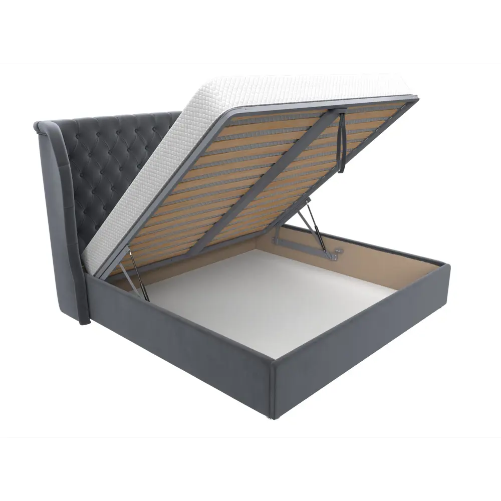 Фото 6 Кровать Лига диванов Далия 200x200 см подъемный механизм цвет seven 17 серый Фото 6 Кровать Лига диванов Далия 200x200 см подъемный механизм цвет seven 17 серый