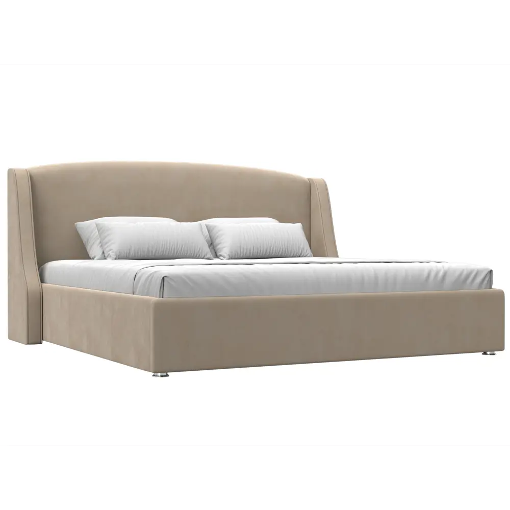 Фото Кровать Лига диванов Лотос 200x200 см подъемный механизм цвет seven 729 бежевый Фото Кровать Лига диванов Лотос 200x200 см подъемный механизм цвет seven 729 бежевый