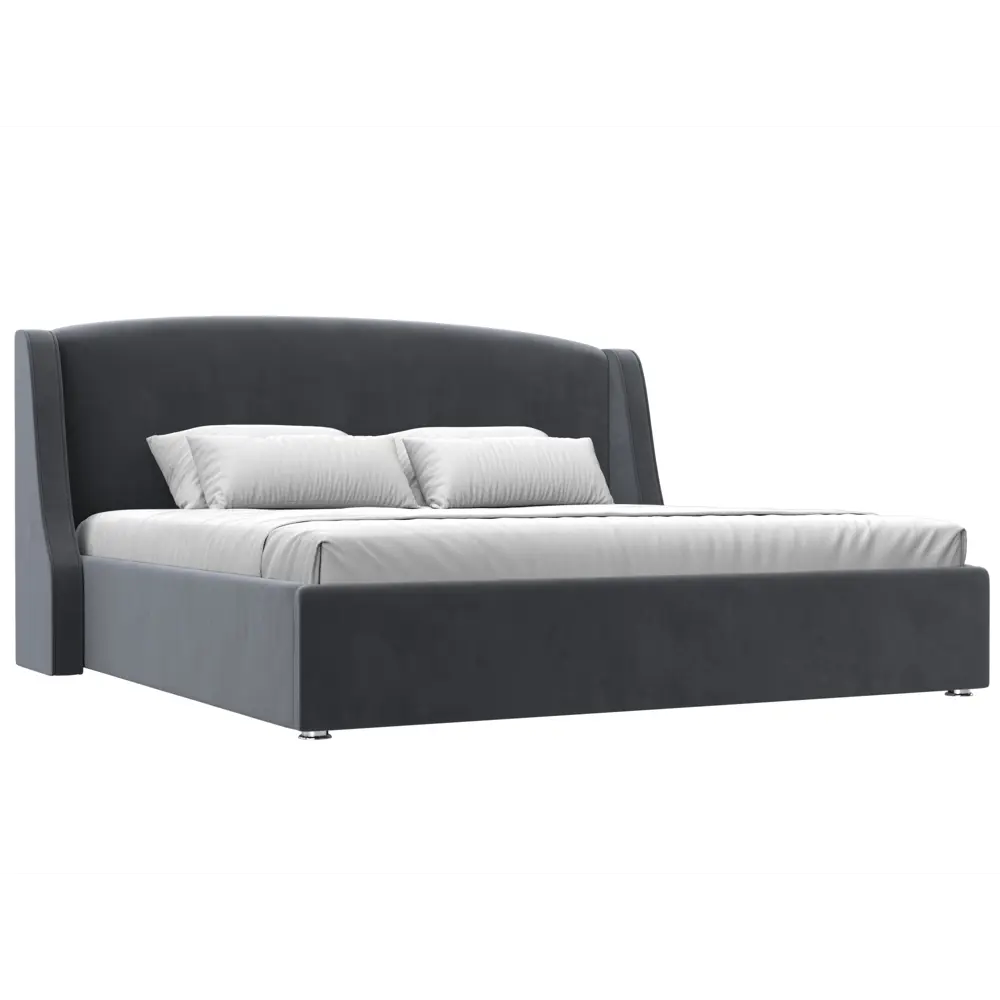 Фото Кровать Лига диванов Лотос 200x200 см подъемный механизм цвет seven 17 серый Фото Кровать Лига диванов Лотос 200x200 см подъемный механизм цвет seven 17 серый