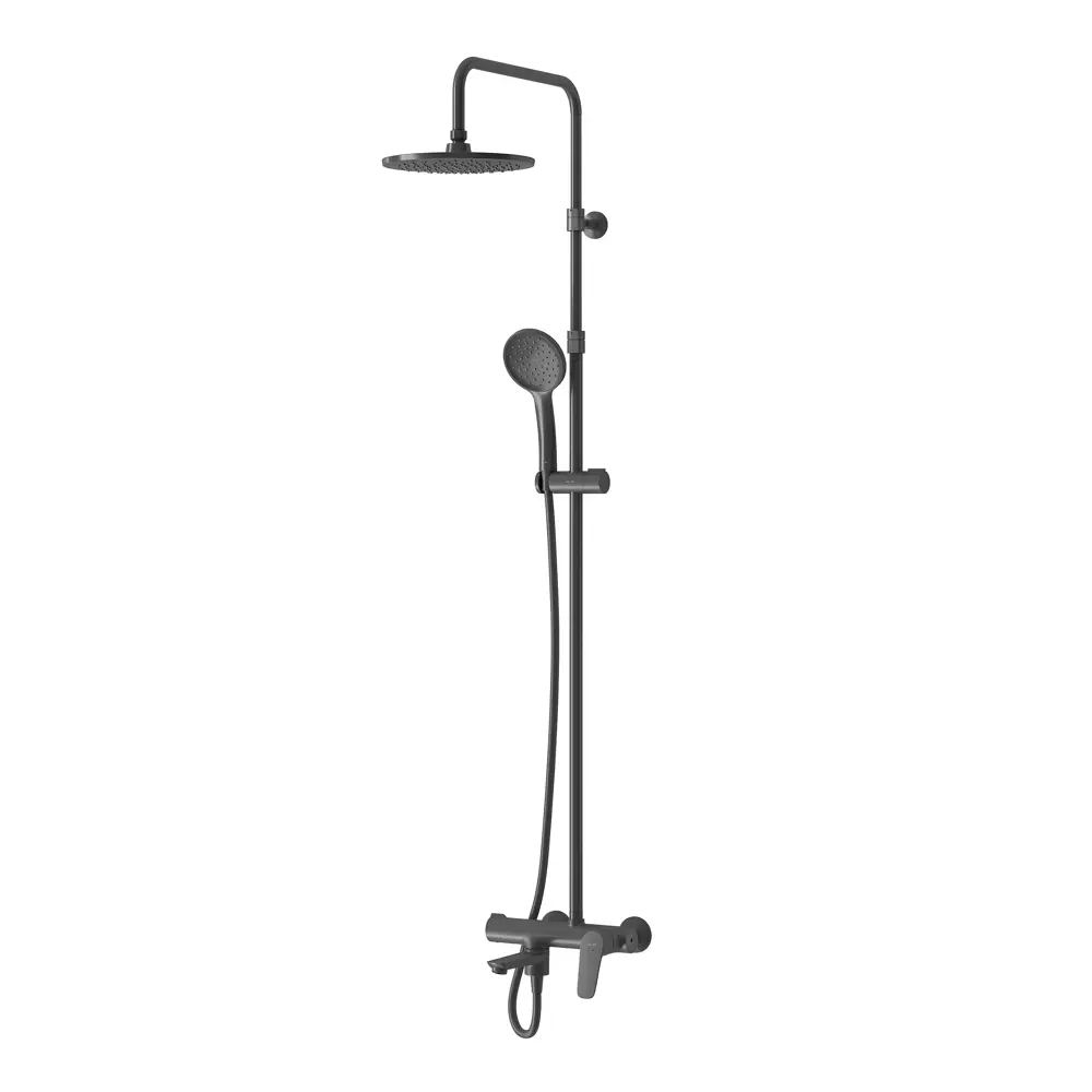 Фото 10 Душевая стойка Am.pm Crave F079C922 с тропическим душем 1 режимная цвет черный матовый