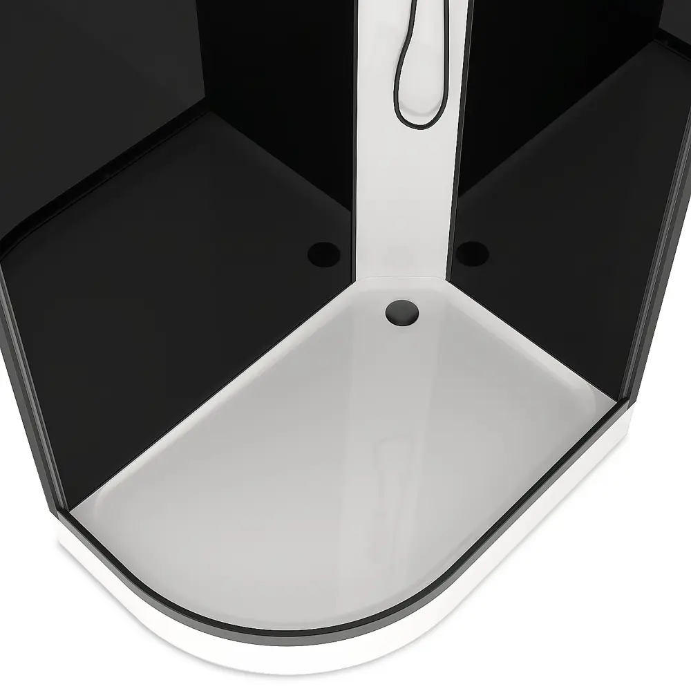 Фото 4 Душевая кабина Domani-Spa Delight Slim 128 R правая 120x80x218 см низкий поддон черные стенки, прозрачное стекло, черный профиль Фото 4 Душевая кабина Domani-Spa Delight Slim 128 R правая 120x80x218 см низкий поддон черные стенки, прозрачное стекло, черный профиль