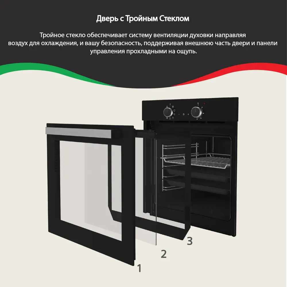 Фото 5 Встраиваемый духовой шкаф Ardo с грилем и конвекцией объем 76 л 9 режимов съемные стекла 60 см