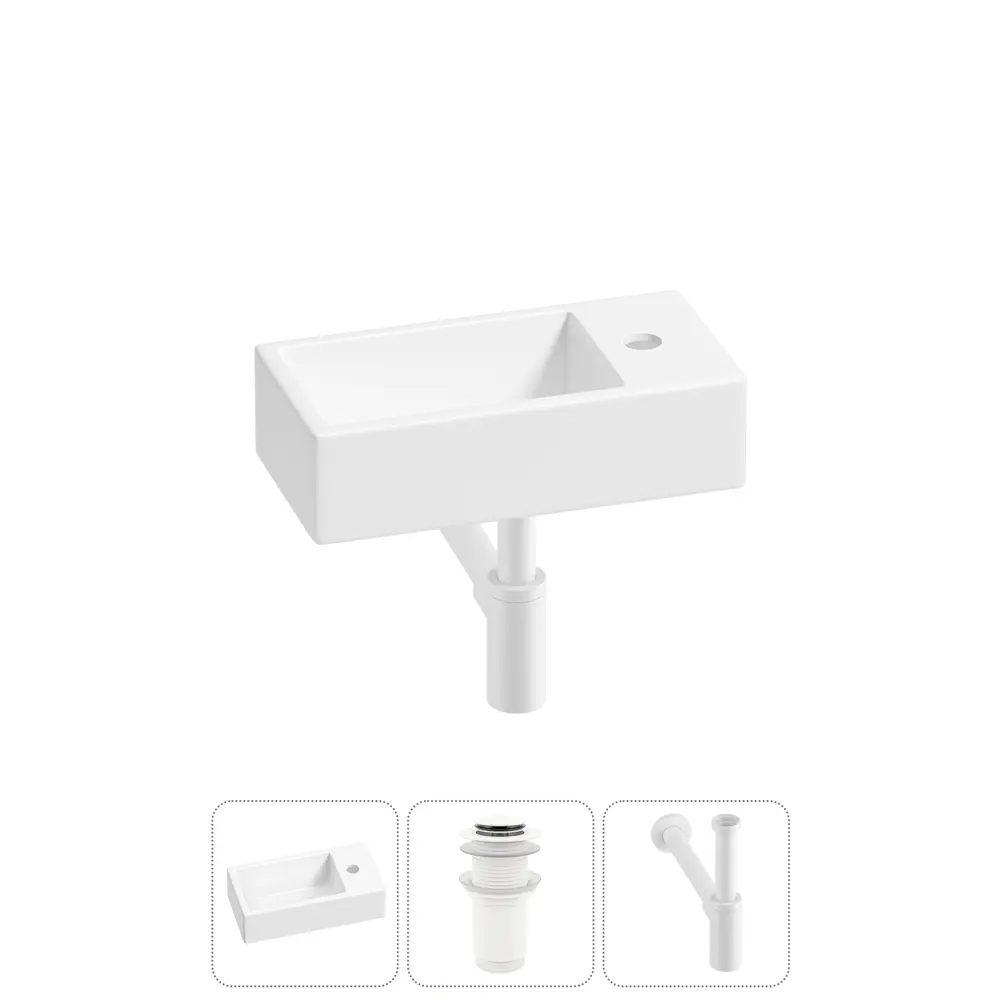 Фото Раковина Lavinia boho bathroom sink 20215972R 40см цвет раковина 3 в 1: донный клапан, сифон